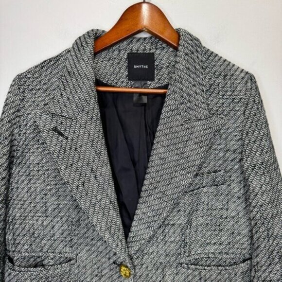 SMYTHE Shrunken 90's Blazer Size Large Luxury Designer Classic - Picture 3 of 14